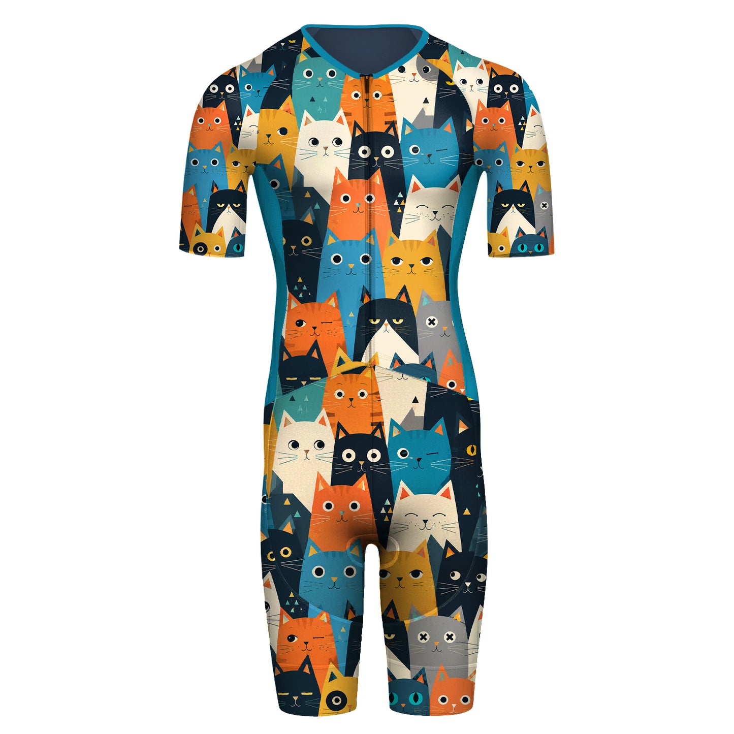 Cartoon Cat Men's Triathlon Suit
