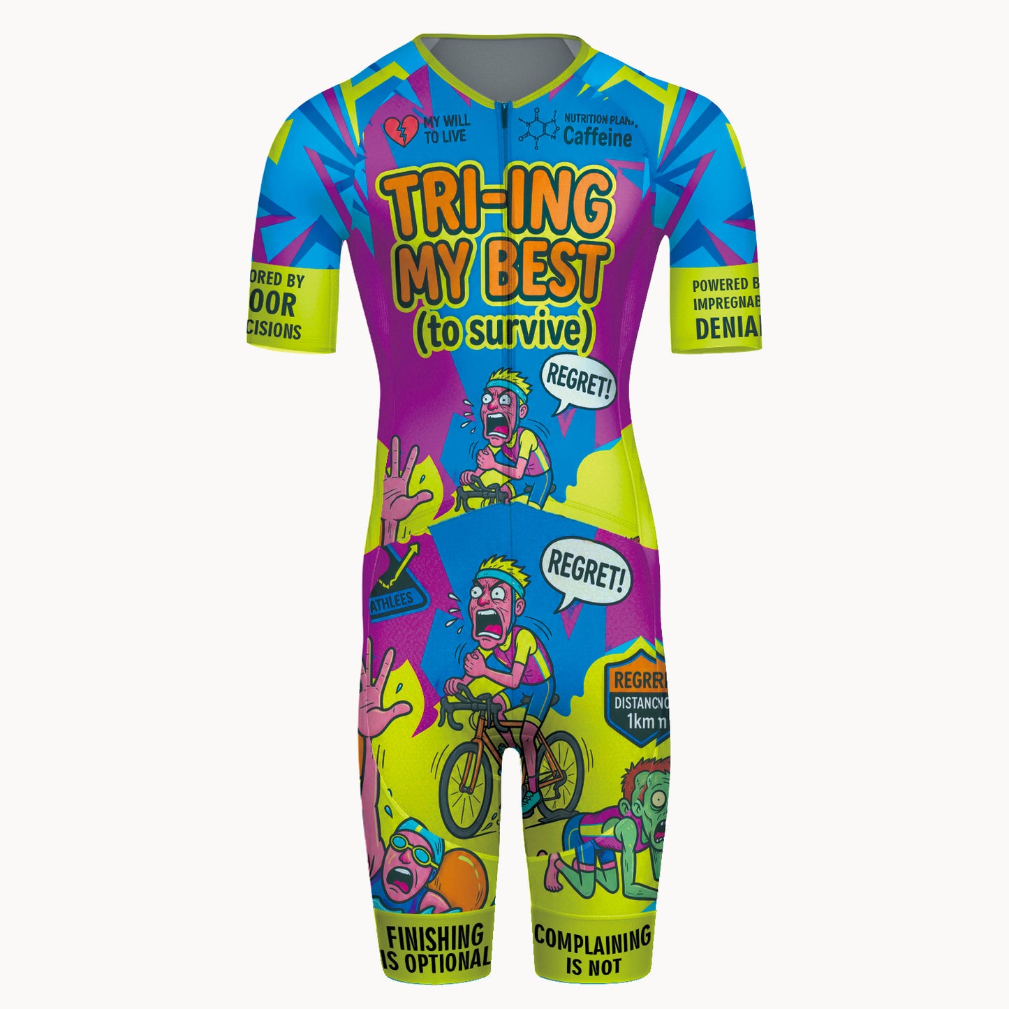 Tri-ing My Best Men's Short Sleeve Triathlon Suit