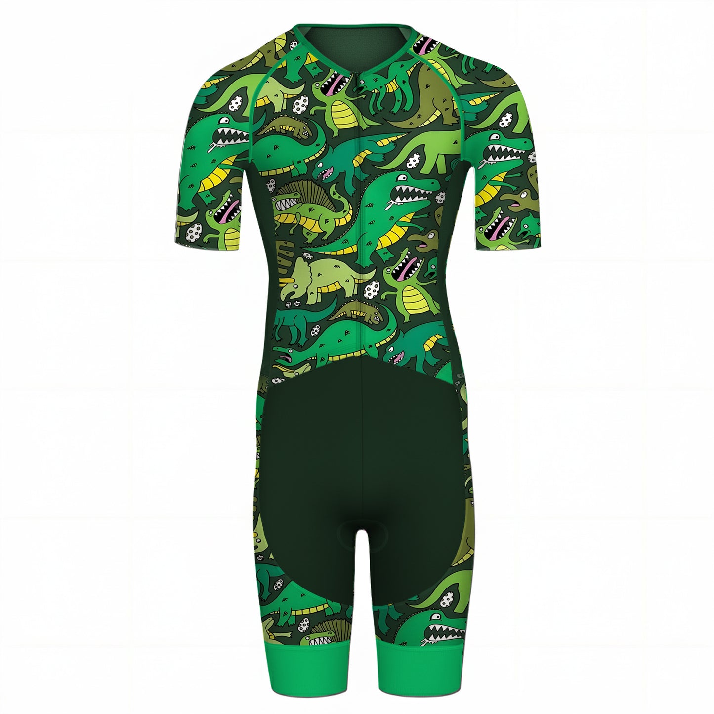Cute Green Dinosaur Men's Triathlon Suit