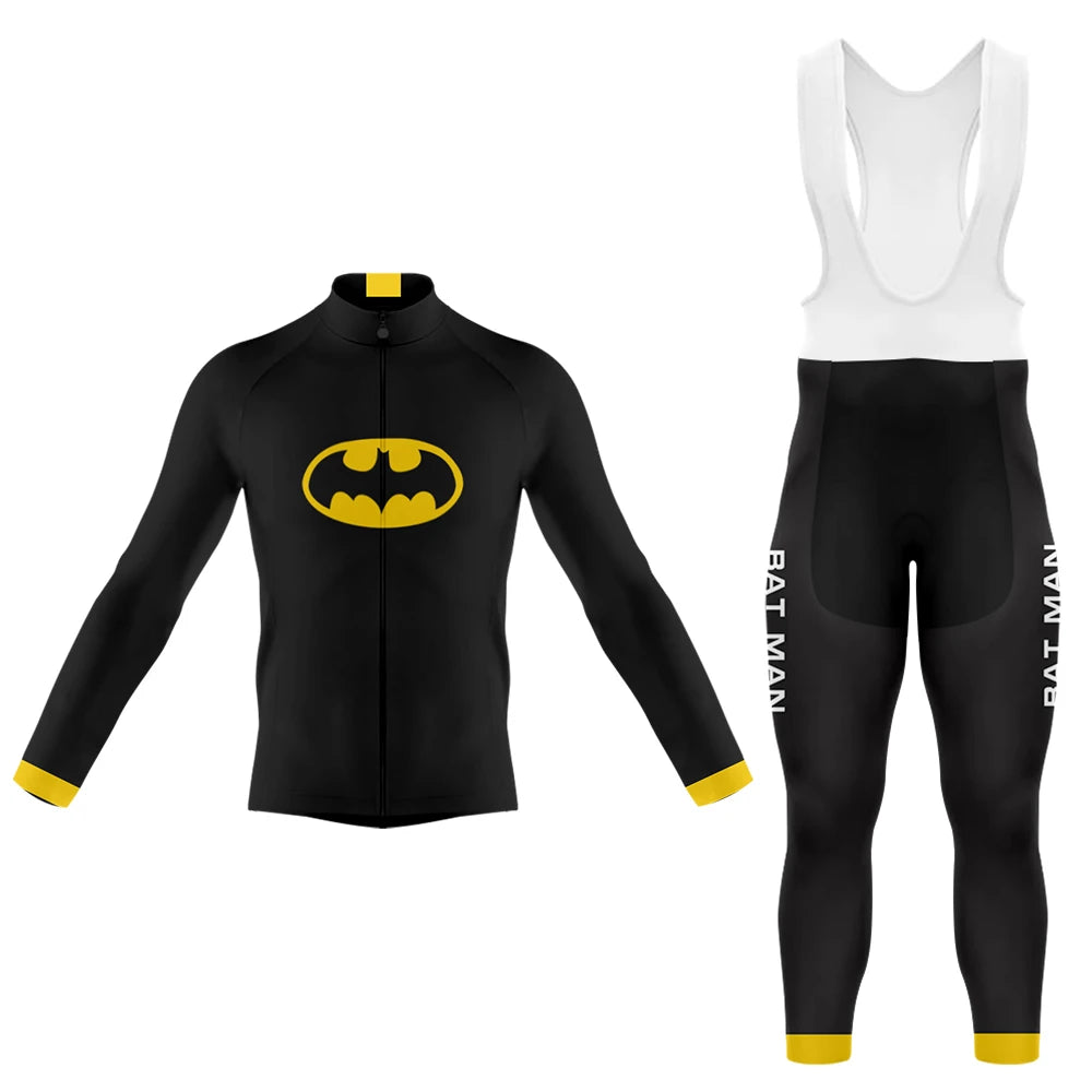 Bat Motif Men's Long Sleeve Cycling Kit