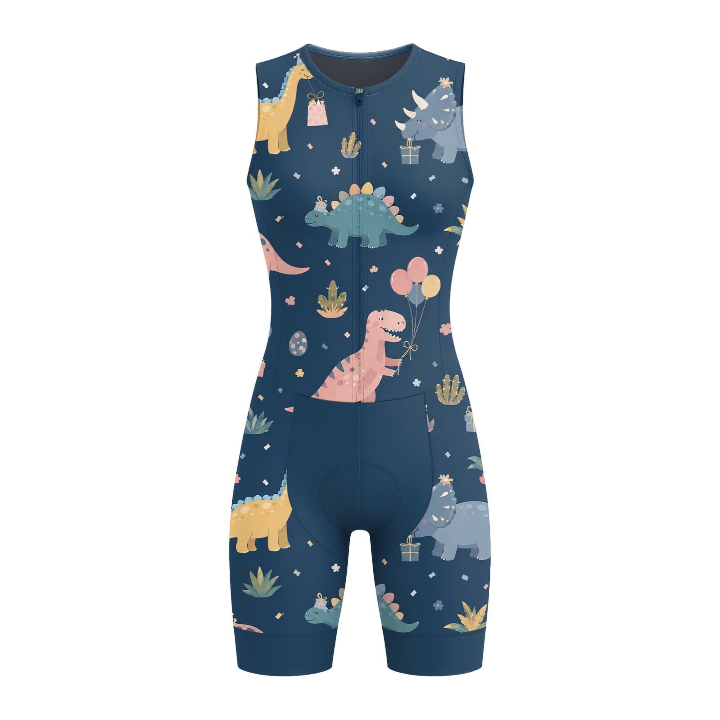 Dinosaur Pattern Women's Sleeveless Triathlon Suit