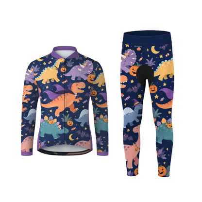 Halloween Dinosaur Kid's Long Sleeve Cycling Kit