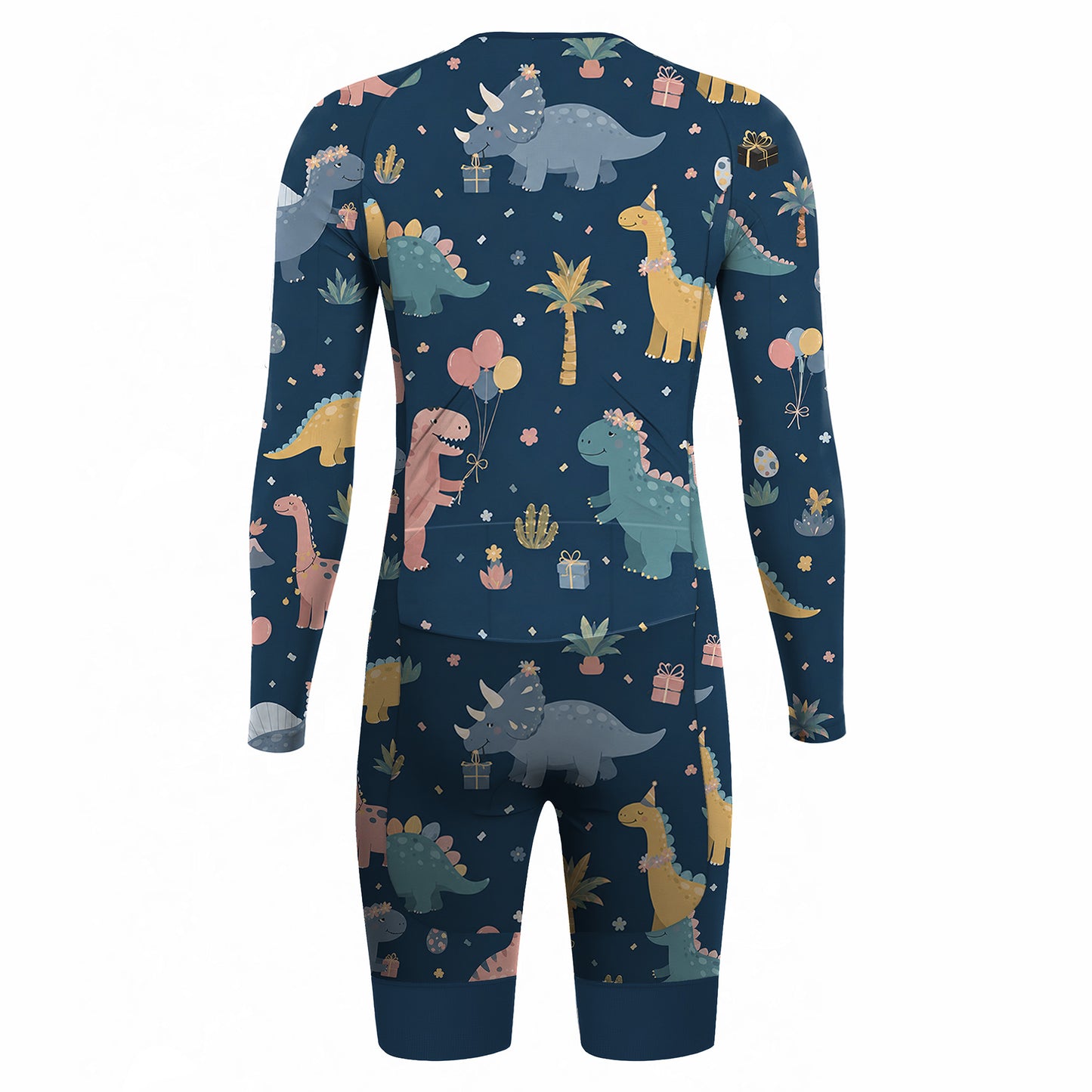 Dinosaur Pattern Men's Long Sleeve Triathlon Suit
