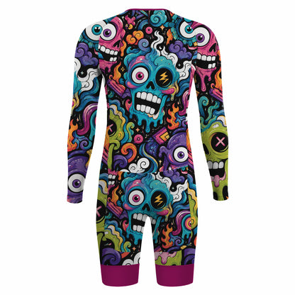 Alien Creatures Multicolor Men's Long Sleeve Triathlon Suit
