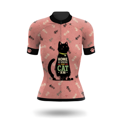 Home Is Where The Cat Is Women's Short Sleeve Cycling Kit