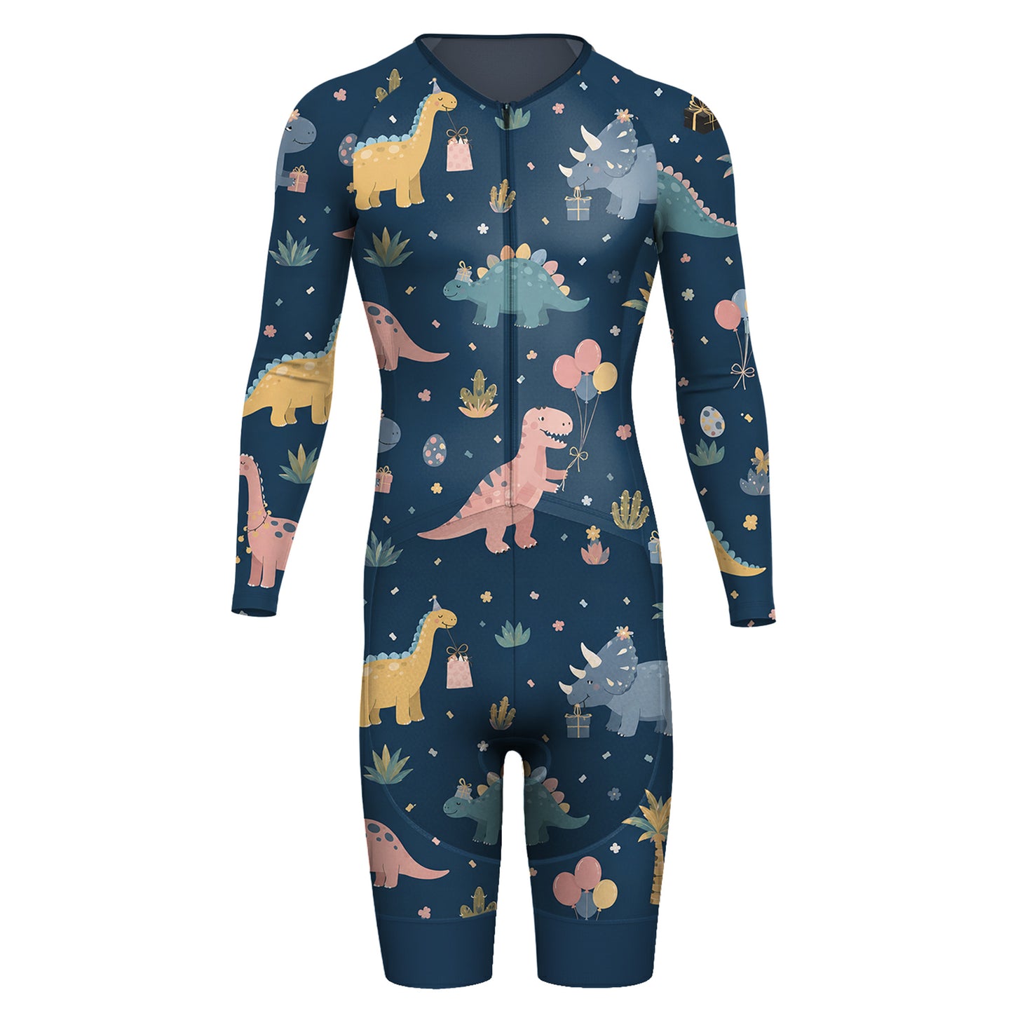 Dinosaur Pattern Men's Long Sleeve Triathlon Suit