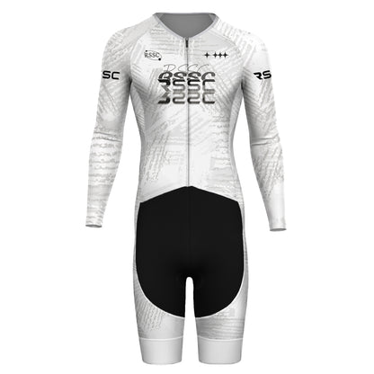 Tuta da triathlon a maniche corte e lunghe Velocity bianca da uomo