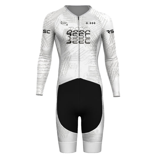 White Velocity Men's Long Sleeve Short Triathlon Suit