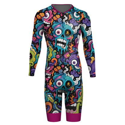 Alien Creatures Multicolor Men's Long Sleeve Triathlon Suit