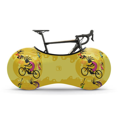 Yellow Kokopelli Bicycle Wheels Cover