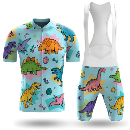 Conjunto de ciclismo de manga corta para hombre con dinosaurio