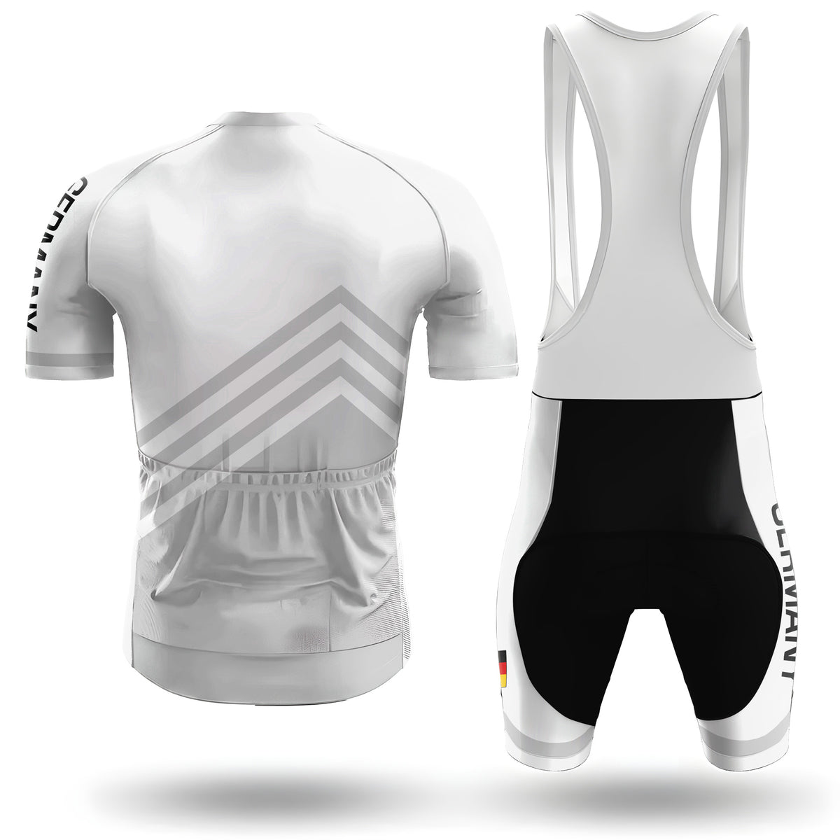 Germany White Men's Short Sleeve Cycling Kit