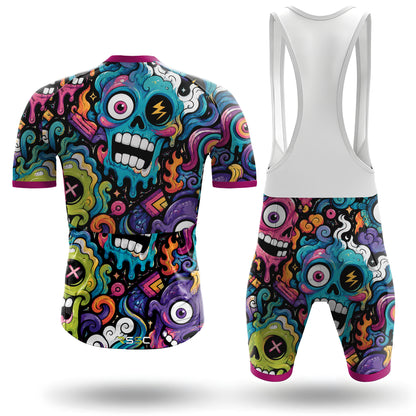 Kurzarm-Radtrikot für Herren „Alien Creatures“, mehrfarbig