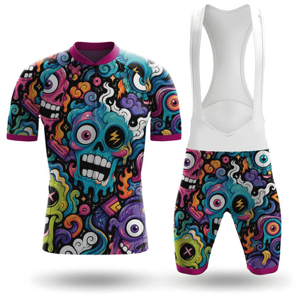 Kurzarm-Radtrikot für Herren „Alien Creatures“, mehrfarbig