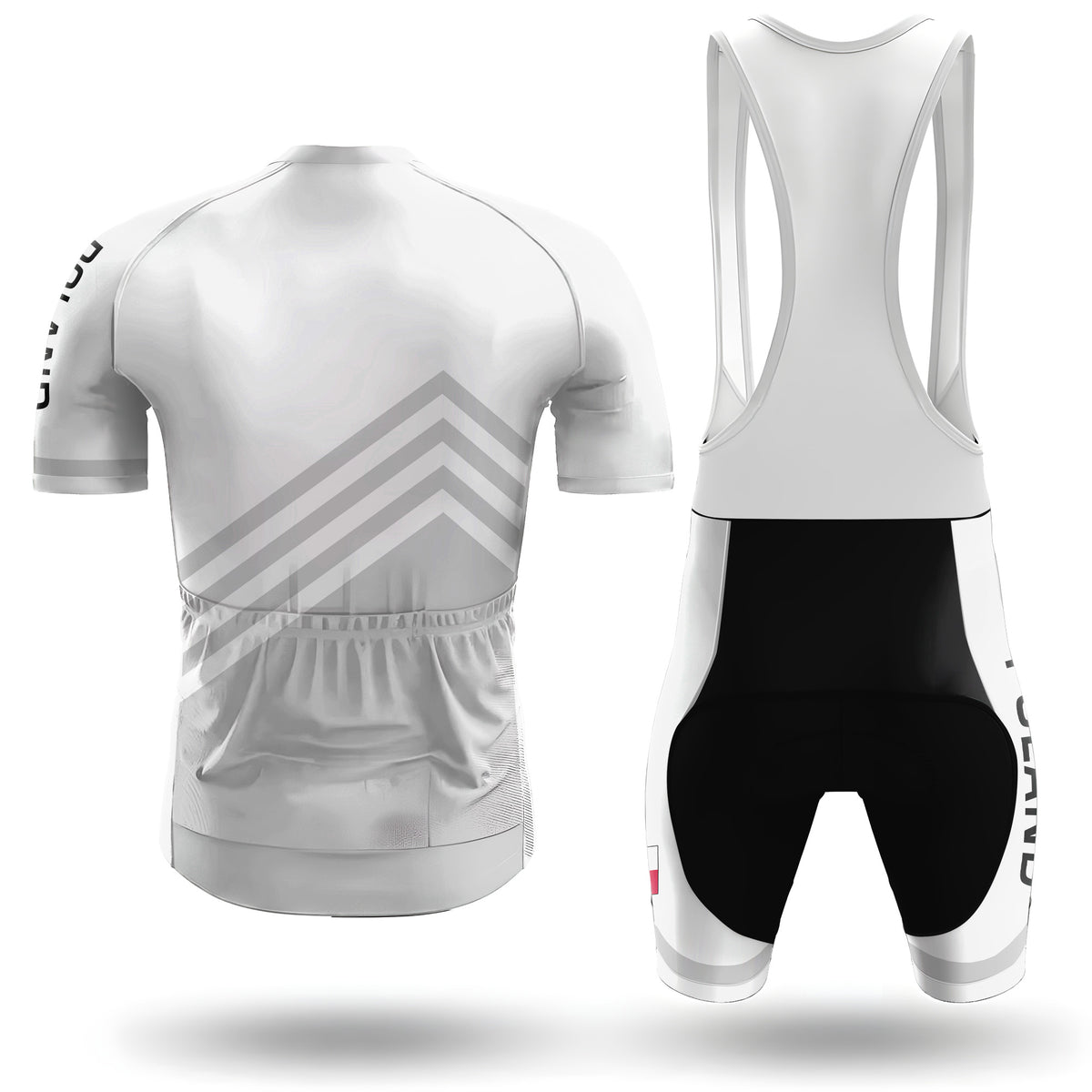 Poland White Men's Short Sleeve Cycling Kit