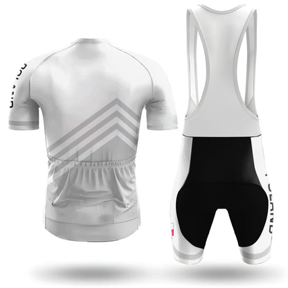 Poland White Men's Short Sleeve Cycling Kit