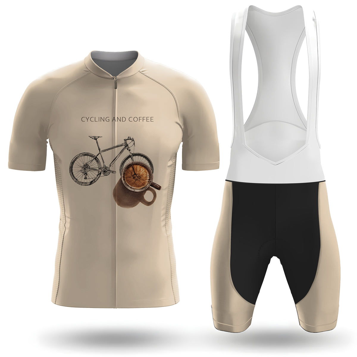 Conjunto de ciclismo de manga corta para hombre «Ciclismo y café»