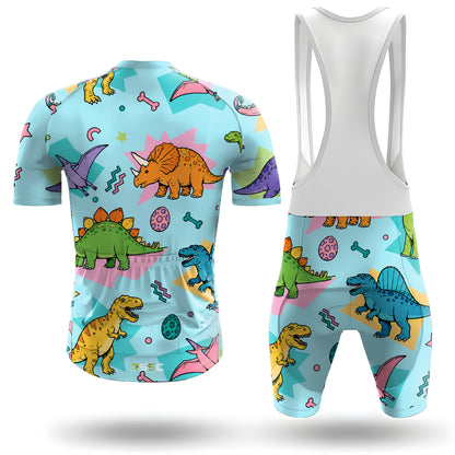 Conjunto de ciclismo de manga corta para hombre con dinosaurio