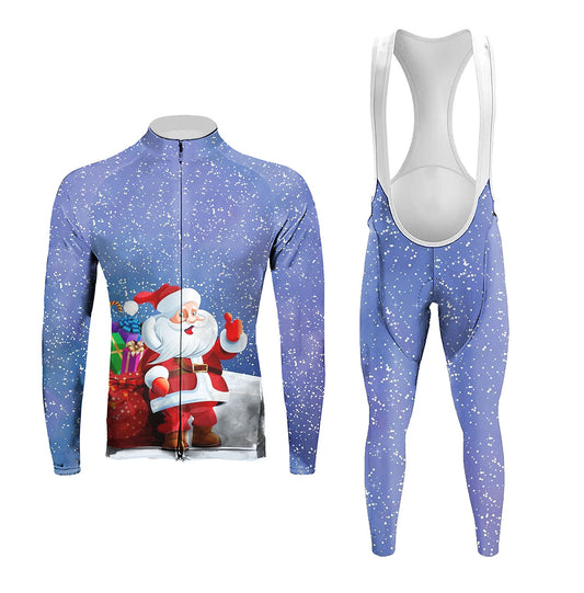Men's Long Sleeve Cycling Jersey Gift From Santa Claus | RSSC Premium Cycling Kit with Moisture Wicking Fabric