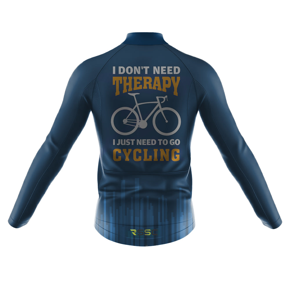 Je n'ai pas besoin de thérapie, j'ai juste besoin de faire du vélo Maillot de cyclisme à manches longues pour homme