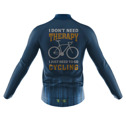 Je n'ai pas besoin de thérapie, j'ai juste besoin de faire du vélo Maillot de cyclisme à manches longues pour homme